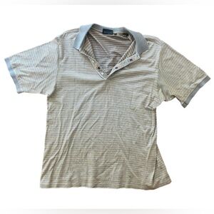 Bobby Jones Gray Striped Polo Shirt